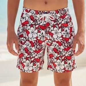 Vineyard Vines Target Whale Hibiscus Mens Swim Trunks Shorts Lined Pockets XL